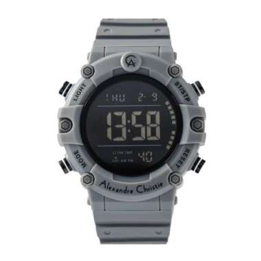 JAM TANGAN PRIA ALEXANDRE CHRISTIE AC 9386 DIGITAL RUBBER ORIGINAL GREY