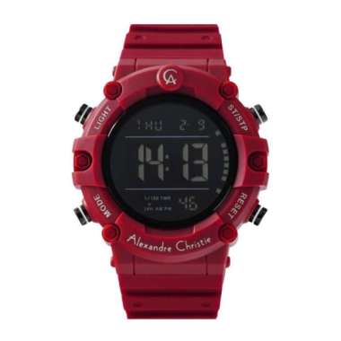 JAM TANGAN PRIA ALEXANDRE CHRISTIE AC 9386 DIGITAL RUBBER ORIGINAL RED
