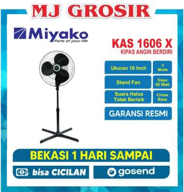 PROMO KIPAS ANGIN STAND FAN MIYAKO KAS 1606 X KIPAS ANGIN BERDIRI packing bubble