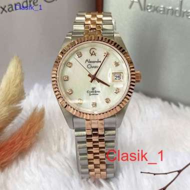 Original 100%!! Alexandre Christie Wanita AC 5013 / AC5013 Silver Rosegold White Ori Garansi Resmi 1