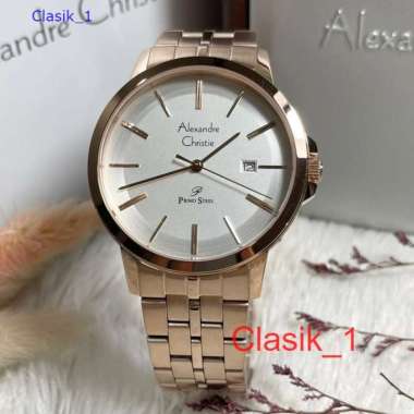 Original 100%!! Jam Tangan Pria Alexandre Christie AC 1036 / AC1036 Rosegold Garansi Resmi 1 Tahun
