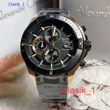 Original 100%!! Jam Tangan Pria Alexandre Christie AC 6631 / AC6631 Rosegold Black Garansi Resmi 1 T