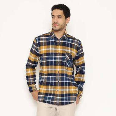 AMK Kemeja Pria Flannel Lengan Panjang SHF KENZO L/S CAMEL S