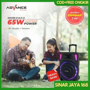 Speaker Portable 15 Inch / K1505 Advance / Speaker bluetooth trolley 2 mic