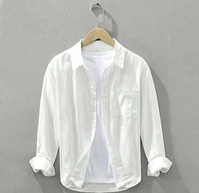 Style Pria Kekinian Baju Pria Terbaru Kemeja Polos Lengan Panjang M Putih