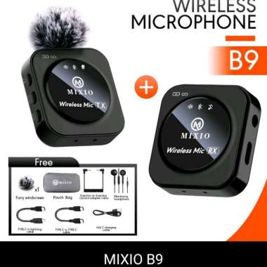 MIXIO B9 Wireless Microphone Mic Wireless Live Clip on Hp Camera