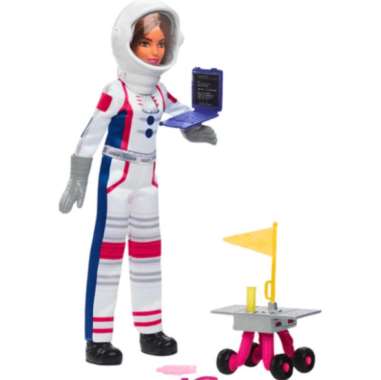 Barbie 65th Anniversary Doll & 10 Accessories, Astronaut Set with Brunette Doll HRG45 HRG41