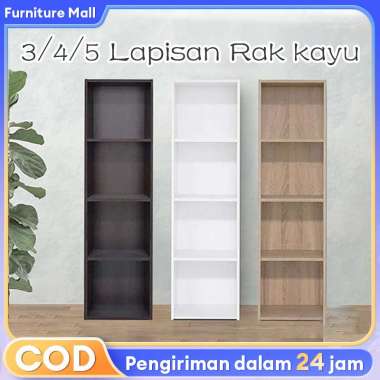 Rak Buku Minimalis Rak Buku kayu Le 2 SUSUN—Putih