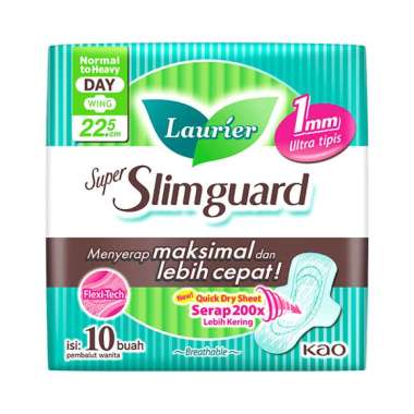 Promo Harga Laurier Super Slimguard Day 22.5 cm 10 pcs - Blibli