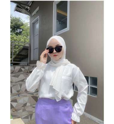 Stephanie Set | Set Dress Tali | Dress Satin | Camisole Dress Satin Blus Putih