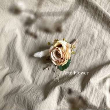 KORSASE BUNGA ARTIFICIAL MAWAR BUNGA JAS PRIA GROOMS FLOWER - Mocca