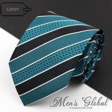DASI PRIA LEBAR 8 CM KANTOR WEDDING STRIP NAVY HITAM MERAH CASUAL - L8101