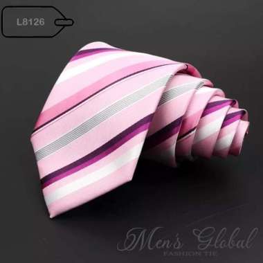 DASI PRIA LEBAR 8 CM KANTOR WEDDING STRIP NAVY HITAM MERAH CASUAL - L8126