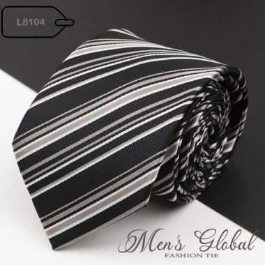 DASI PRIA LEBAR 8 CM KANTOR WEDDING STRIP NAVY HITAM MERAH CASUAL - L8104