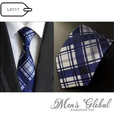 DASI PRIA LEBAR 8 CM KANTOR WEDDING STRIP NAVY HITAM MERAH CASUAL - L8111