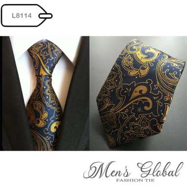 DASI PRIA LEBAR 8 CM KANTOR WEDDING STRIP NAVY HITAM MERAH CASUAL - L8114