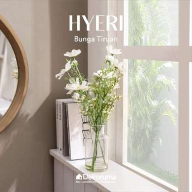 Dekoruma HYERI Bunga Tiruan Cosmos dalam Vas Kaca