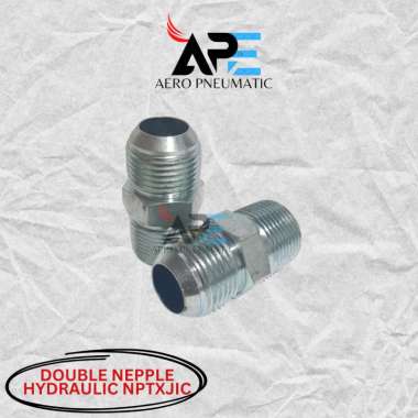 1/4" Double Nepel NPT x JIC Hex Nipple Hydraulic Size 1/4 Inch