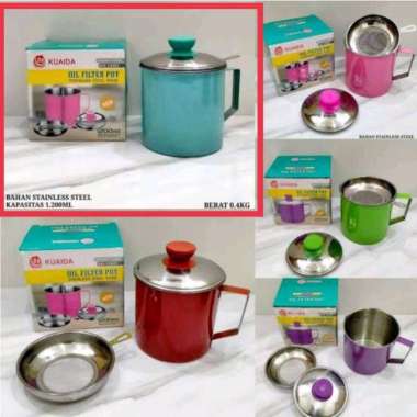 AA - OIL POT oilpot WADAH SARINGAN MINYAK GORENG ANTI KARAT with bubble biru oil pot
