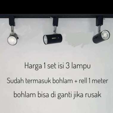 TRACKLAMP ISI 3 LAMPU UKURAN PANJANG 1 METER SPOT LIGHT REL LED Hitam