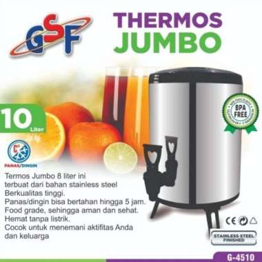Water Jug Tank Dispenser Teh Kopi Drink Jar Stainless 10 Liter