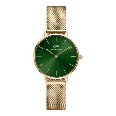Jam Tangan Wanita Daniel Wellington Petite DW00100479 Emerald Dark Green Dial Gold Mesh Strap