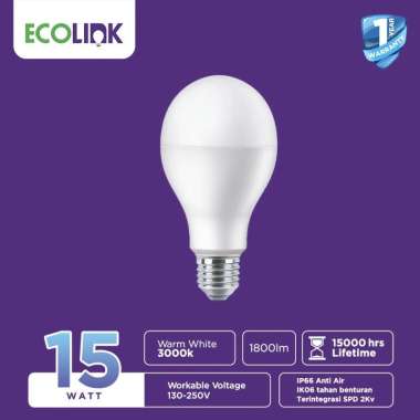 Ecolink Lampu Bohlam LED Bulb 15W Warm White