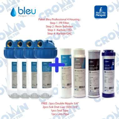 Paket Filter Air 4 Housing BLEU PROFESSIONAL PENGUIN - Drat Kuningan