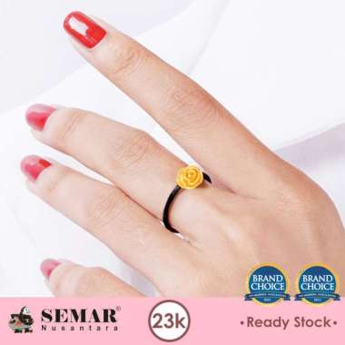 Cincin Emas Tali Rosemaria Flower Gold 23K Semar Nusantara