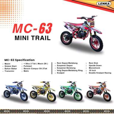 Sepeda Motor Bensin Mainan Anak Mini Trail Lenka MC63 2 Tak 50cc MC 63