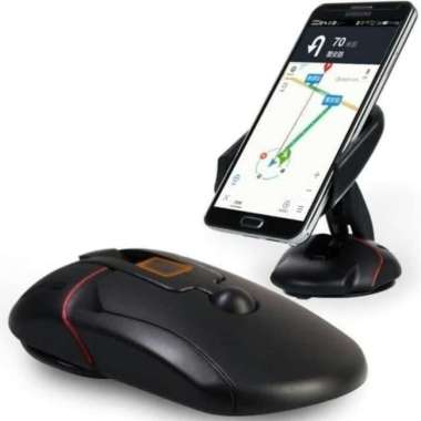 Car holder mouse sharp universal hp holder motor mobil grab gojek unik Hitam