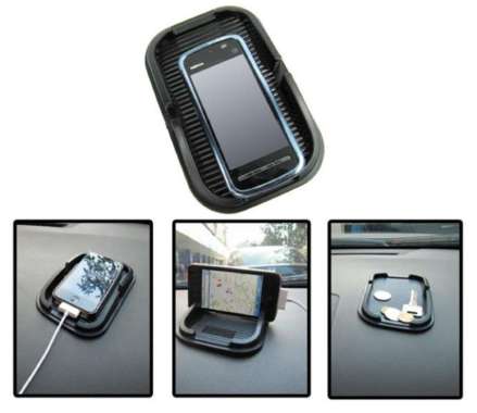 tempat penyimpanan hp koin kunci / Tempat Hp mobil karet multifungsi