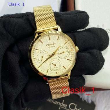 Original 100%!! Jam Alexandre Christie Wanita AC 2B25 AC2A25 Full Gold