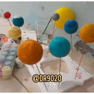 paket tata surya planet antariksa diy sterofoam gabus prop alat peraga Multivariasi Multicolor