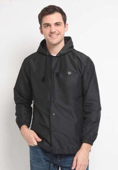 HEMMEH Jaket Parasut Hoodie Hitam Parasut Polos M