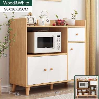 Yup Rak Dapur Bufet Lemari Dapur Lemari Kabinet Kayu 4 Pintu(90-30-83)