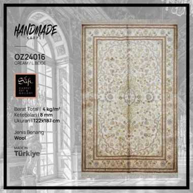 Karpet Handmade Made in Turki Low Beige Cream 122x187 Cm