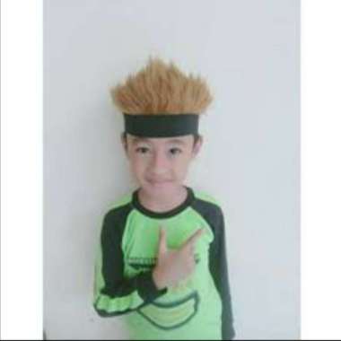 Topi Wig Rambut Korea NARUTO ANAK / Topi Anime / Topi Kamuflase Gaya Retro hitam