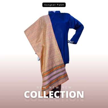 Songket PaSH - Selendang Songket Mesin Khas Palembang Berbagai Macam Warna Dan Motif Orange