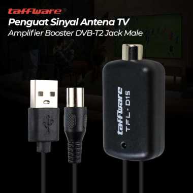 Taffware Penguat Sinyal Antena TV Amplifier Signal Booster DVB-T2 - TFL-D15 Hitam