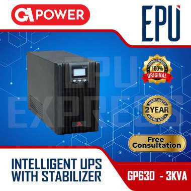 UPS GPOWER GP630 - 3kva 2400 Watt + AVR Stabilizer UPS LCD 3000va Bubble + kayu