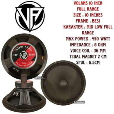 Speaker Component Volans 10 Inch FullRange 450 Watt 8 Ohm