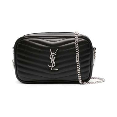 Saint Laurent Mini Lou Quilted Leather Black Shw Black