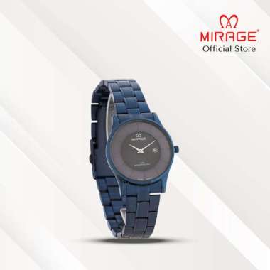 Mirage Jam Tangan Wanita Analog 2 Jarum 8670 L Navy Original Stainless Plat Biru
