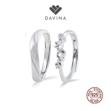 DAVINA Couple Andrew Alica Rings Sterling Silver 925 - Cincin Sepasang Perak S925 Tunangan Pria