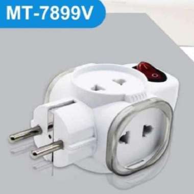 Steker T Multi 4 Cabang T Multi stop kontak Mikotek MT-7899 K V Saklar ada saklar