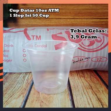 Gelas Plastik Cup Datar 10oz ATM Super Cup