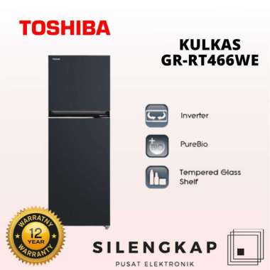 TOSHIBA Kulkas 2 Pintu Kapasitas 338 Liter GR-RT466WE-PMF-58