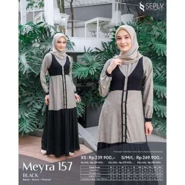 DRESS ONLY SEPLY ORIGINAL MEYRA 157 BLACK GAMIS DEWASA GAMIS SEPLY GAMIS KELUARGA MUSLIM 2023 L MEYR