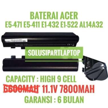 BATERAI LAPTOP ACER E14 E15 E5-411 421 471 V3-472 V3 V5-572 SLIM